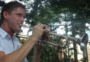 Man playing the trumpet